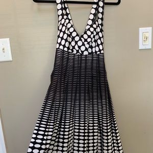Fit & Flair Polka dot Black and White dress